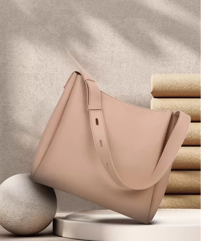 Osman Beige PU Leather Tote Bag for Women - Image 1